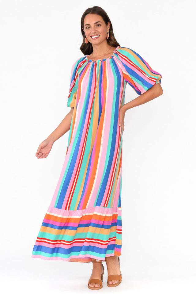 Dove Multi Stripe Maxi Dress
