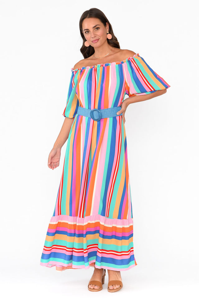 Dove Multi Stripe Maxi Dress