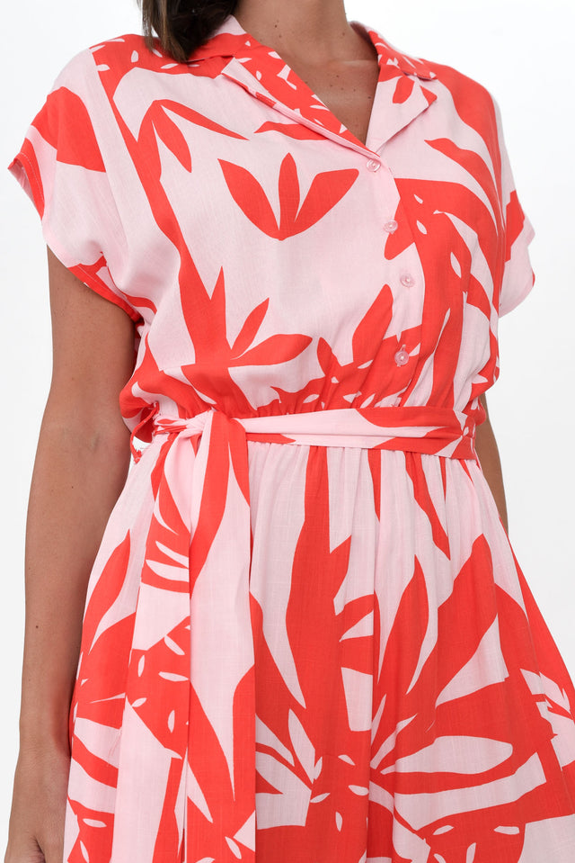 Dudley Pink Leaf Shirt Jumpsuit image 6