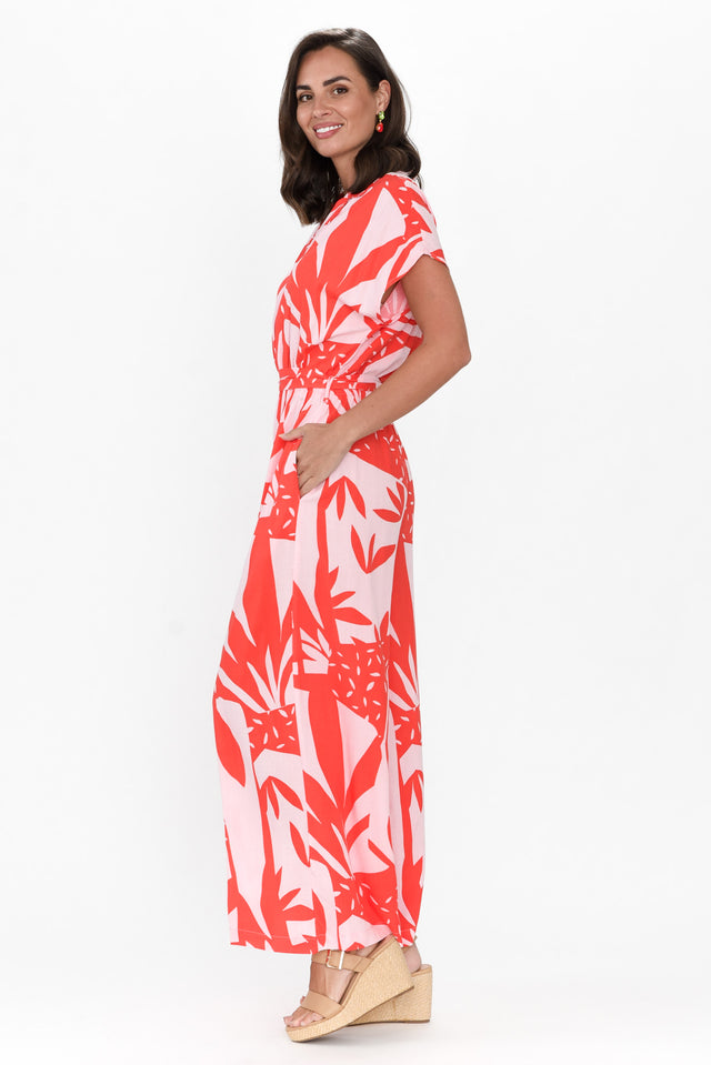Dudley Pink Leaf Shirt Jumpsuit image 4