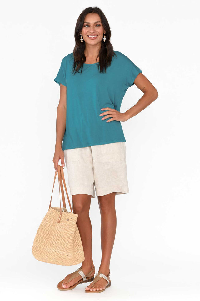 Eadie Teal Bamboo Top