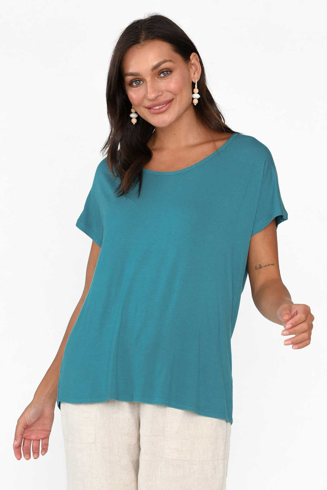 Eadie Teal Bamboo Top