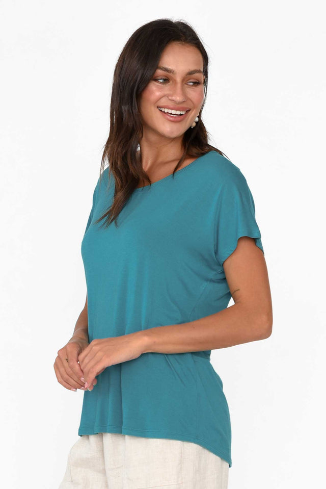 Eadie Teal Bamboo Top