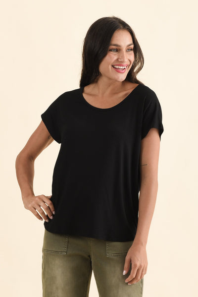 Eadie Black Bamboo Top