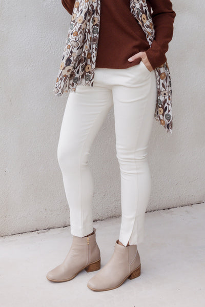 Eclipse Cream Cotton Stretch Pants