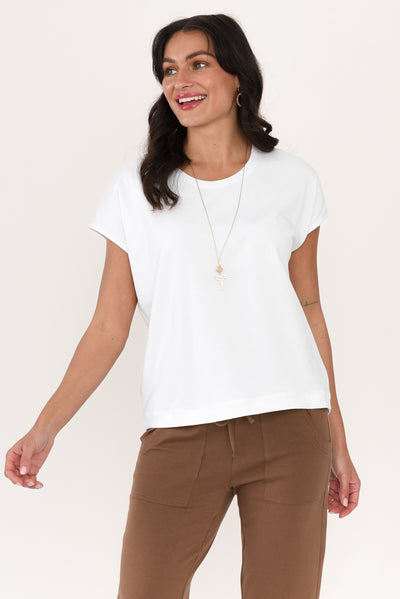 Eddie White Cotton Tee