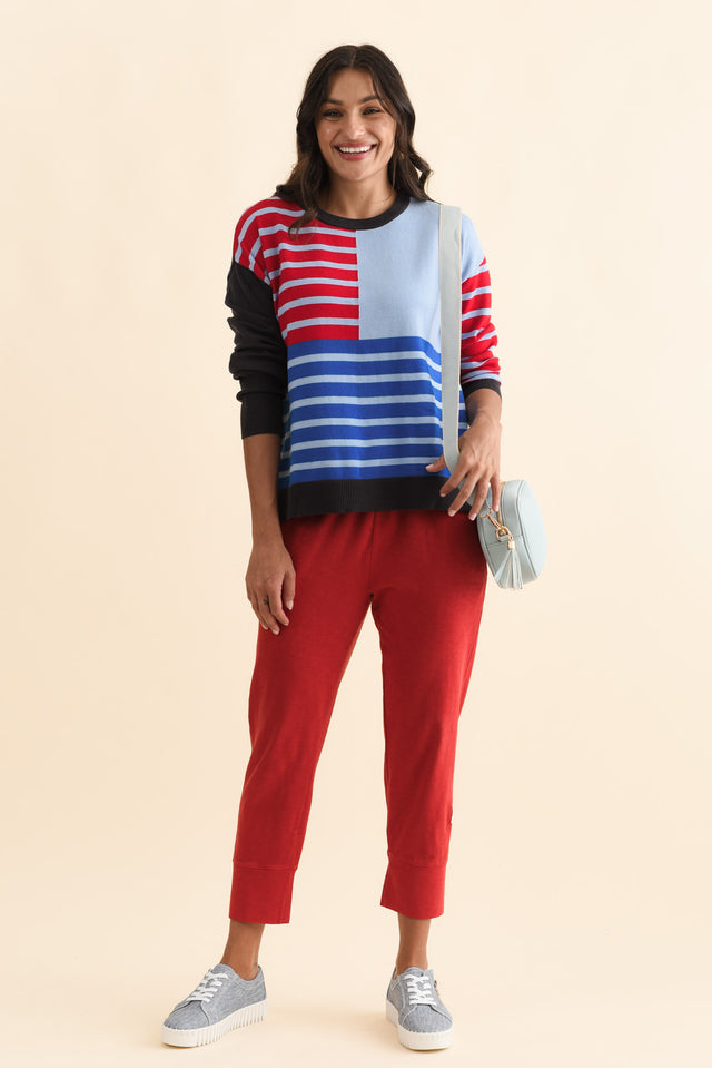 Fundamental Brunch Red Cotton Sweatpants,Brunette model,alt text|model:Brontie image 4