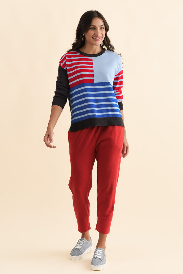 Fundamental Brunch Red Cotton Sweatpants,Brunette model,alt text|model:Brontie image 8