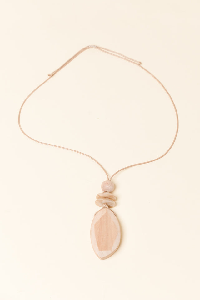 Eleri Natural Wood Pendant Necklace image 1