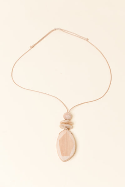 Eleri Natural Wood Pendant Necklace