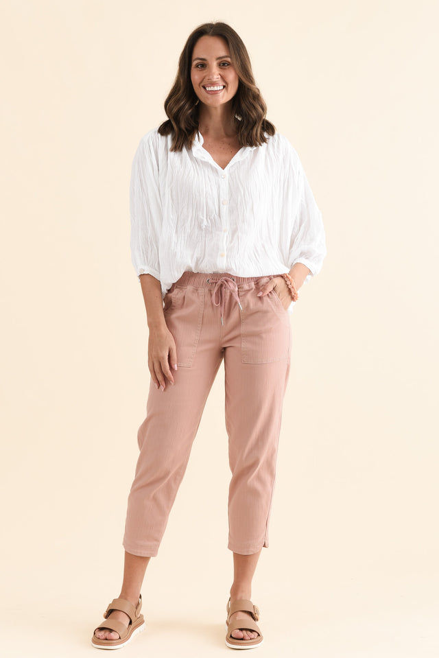 Eliana Blush Cotton Stretch Jeans,Full Body,Brunette model,alt text|model:MJ image 6