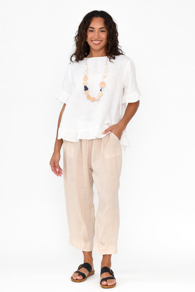 Elide Natural Linen Cropped Pants image 2