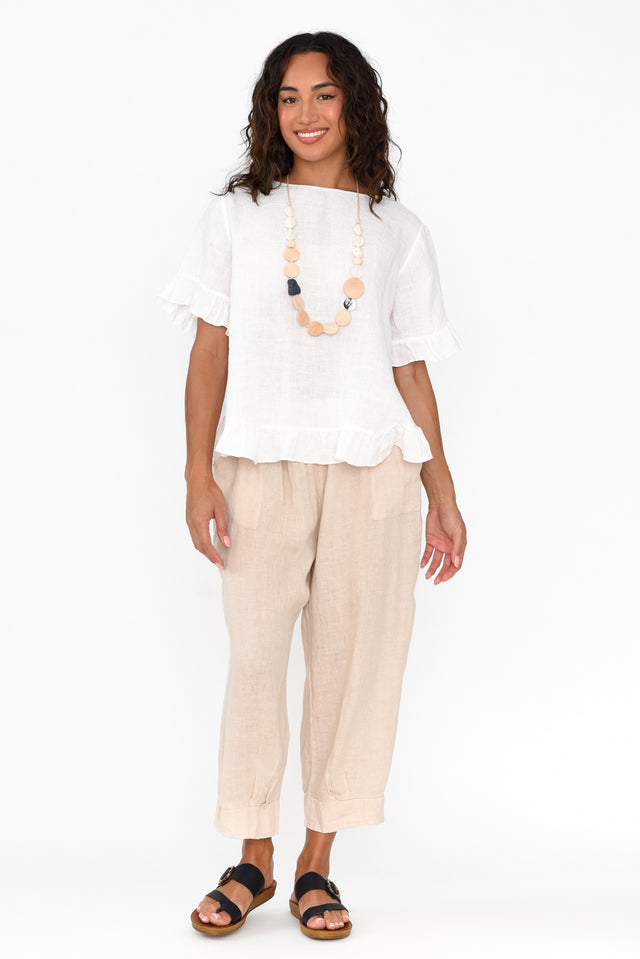 Elide Natural Linen Cropped Pants image 6