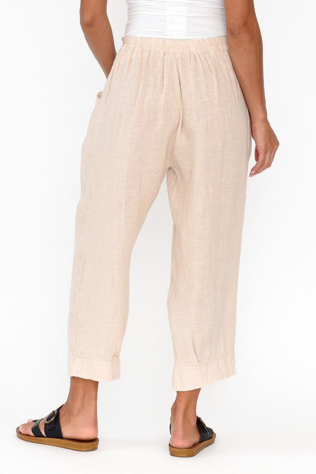 Elide Natural Linen Cropped Pants image 5