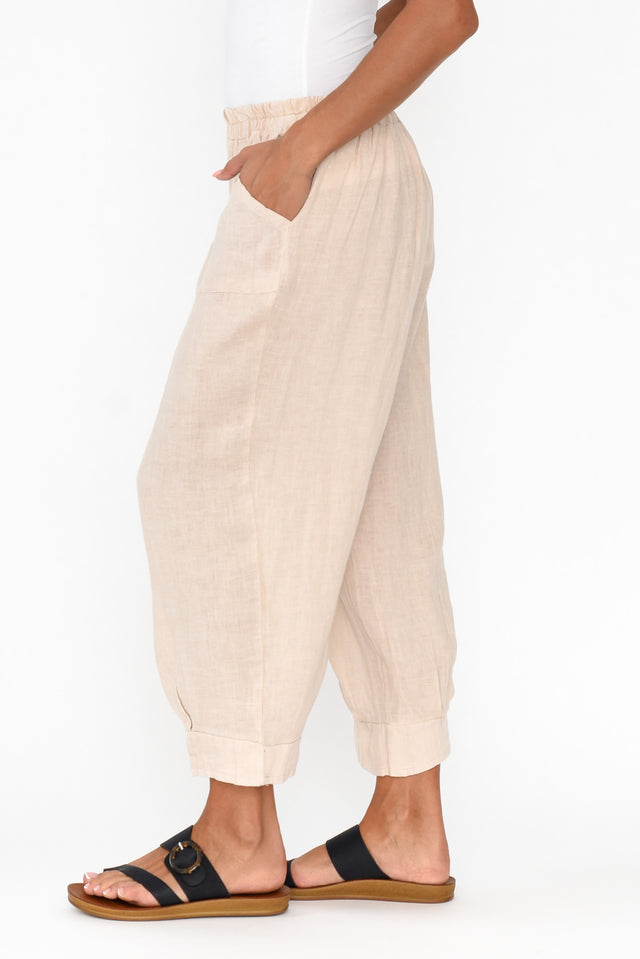 Elide Natural Linen Cropped Pants image 4