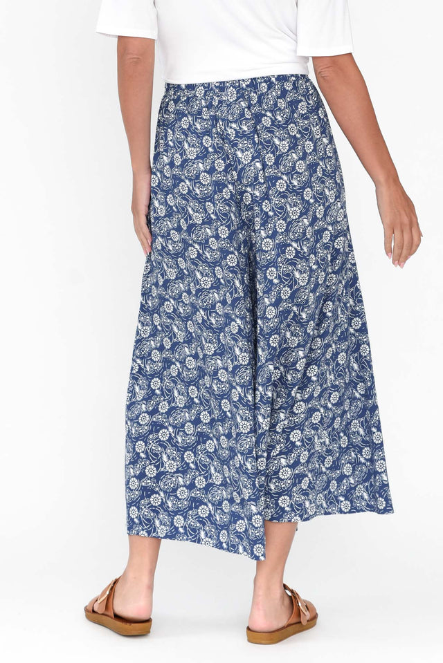 Elira Navy Floral Wide Leg Pants
