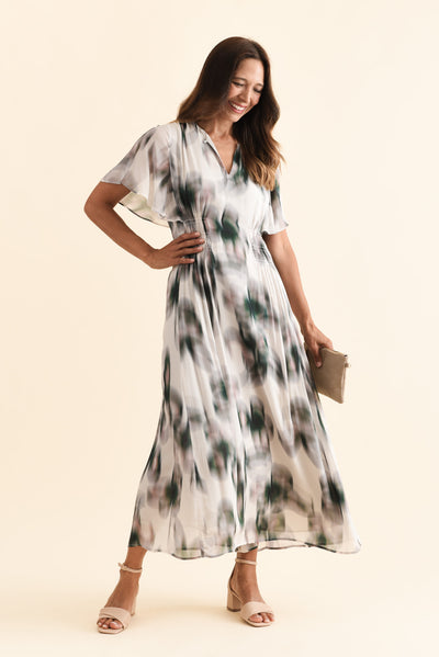 Elise Ivory Bloom Ruffle Dress