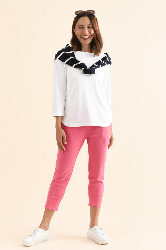 Eliza White Cotton Boatneck Tee image 2