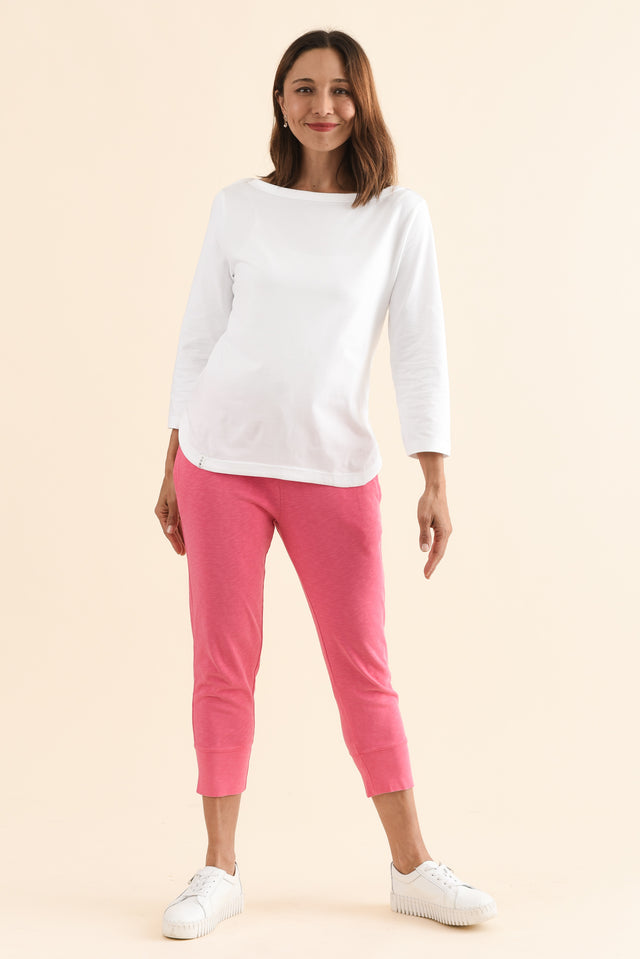 Eliza White Cotton Boatneck Tee image 6