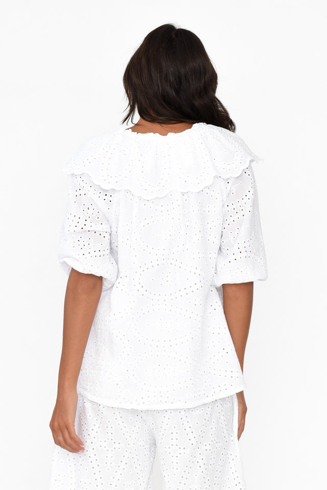 Elowen White Embroidered Cotton Top image 4