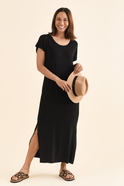 Elsie Black Bamboo Dress