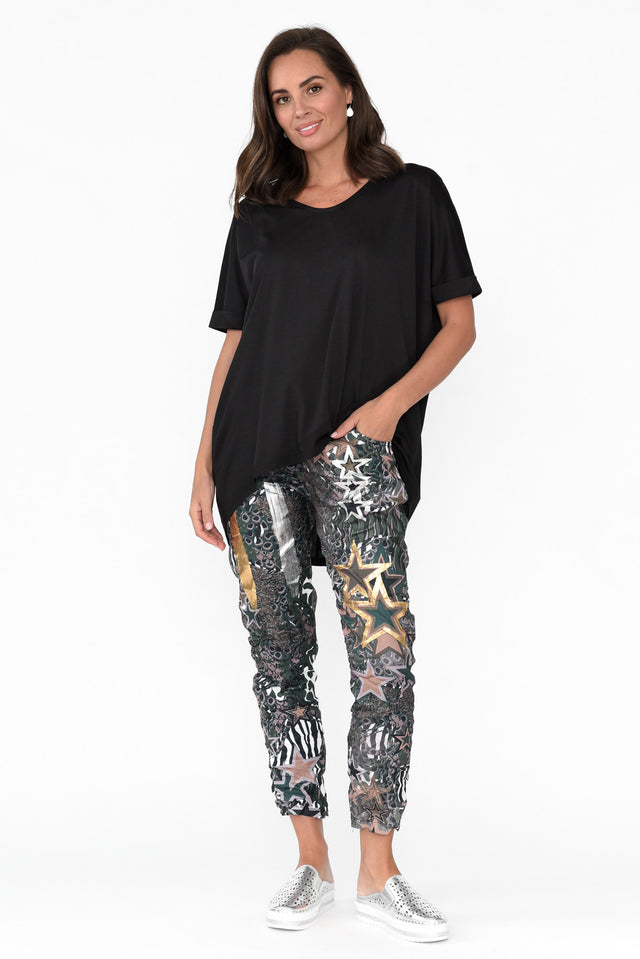 Emiko Black Drape Cotton Top image 5