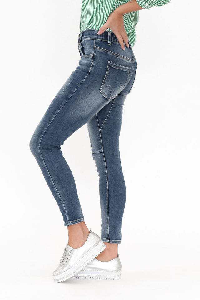 Emma Blue Denim Distressed Stretch Jeans
