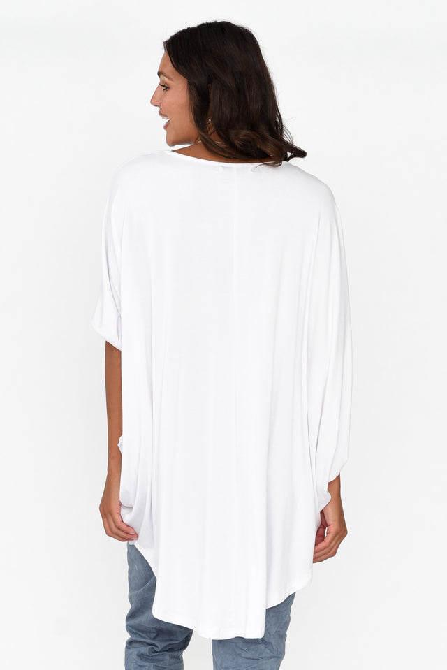 Emory White Bamboo Batwing Top