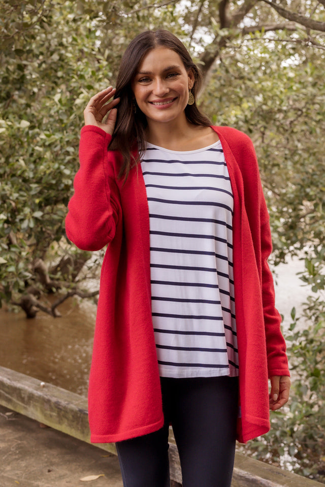 Emy Red Knit Cardigan