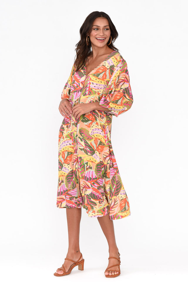 Enna Yellow Tropical Pocket Dress
