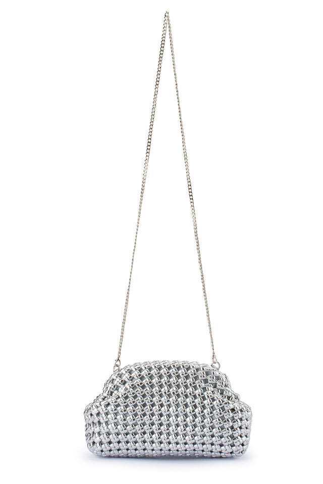 Everly Silver Woven Clutch image 3