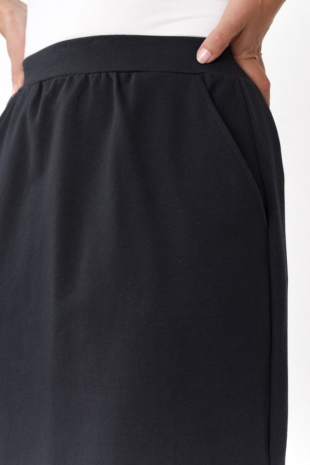 Evie Charcoal Cotton Blend Skirt image 3