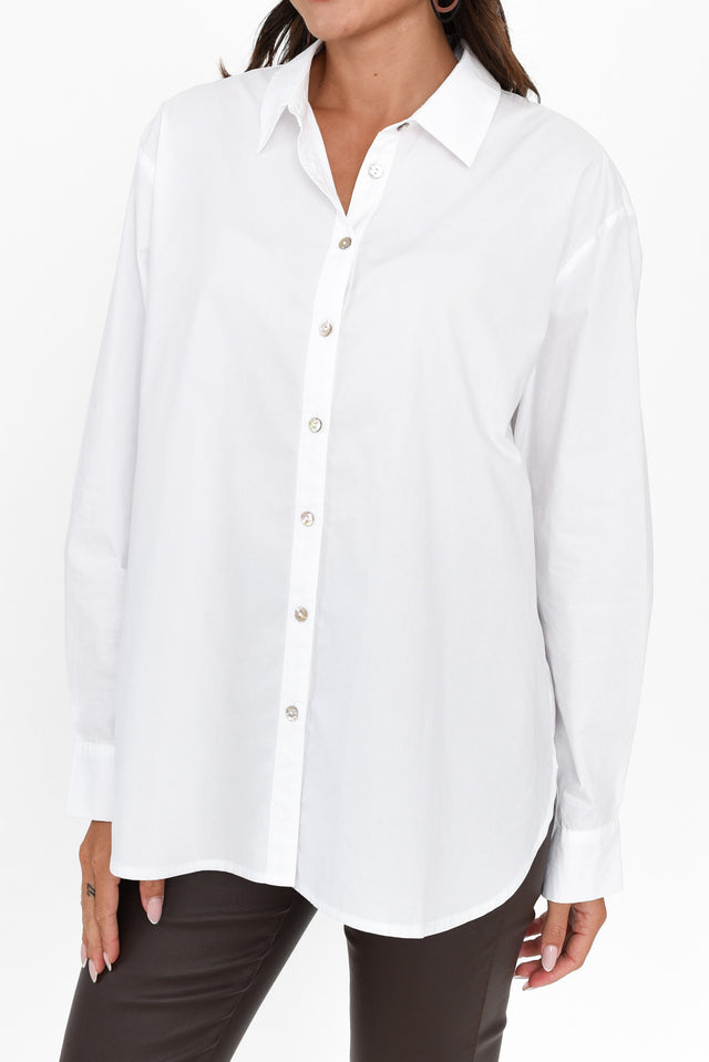 Fabel White Cotton Poplin Shirt image 7