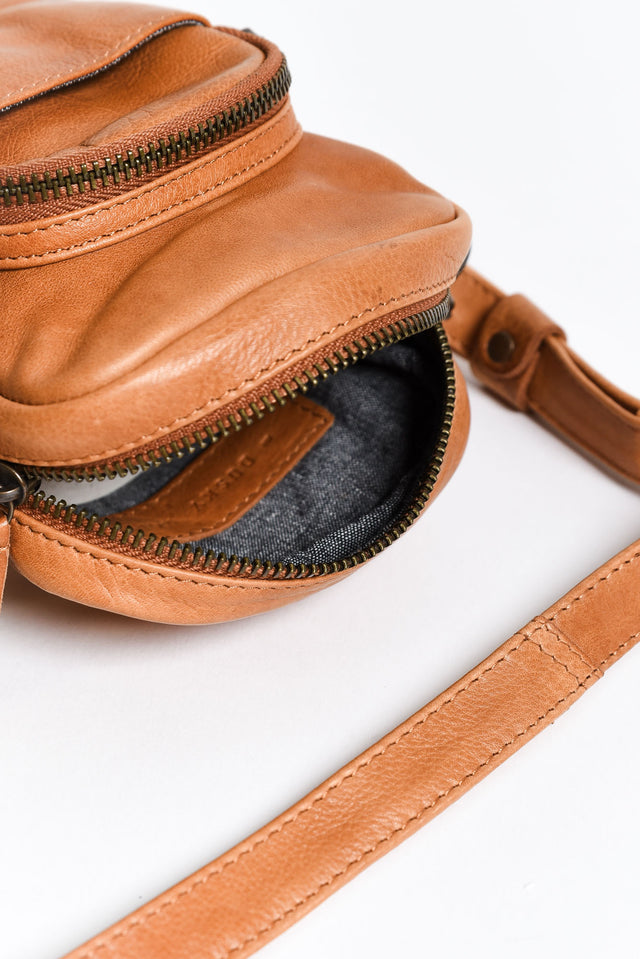 Face the Music Tan Leather Camera Bag image 2