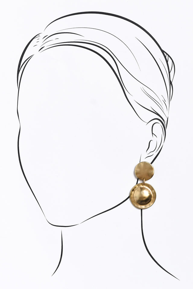 Favae Gold Circle Drop Earrings