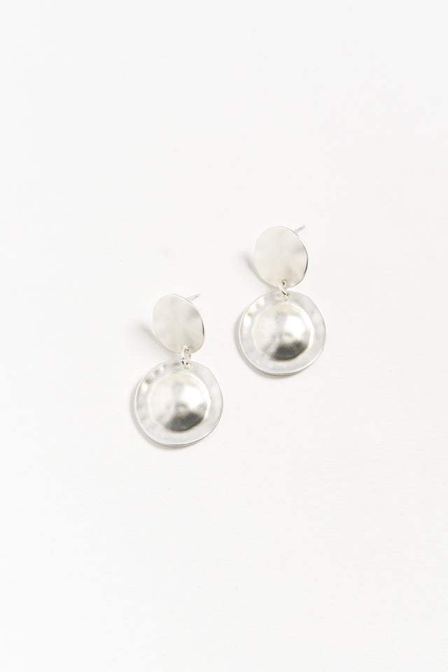 Favae Silver Circle Drop Earrings