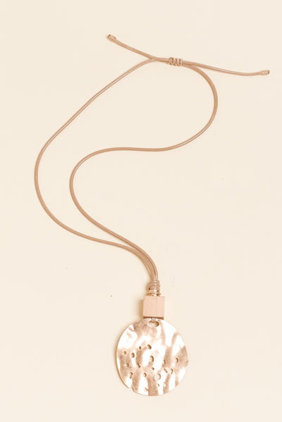 Faye Natural Disc Pendant Necklace