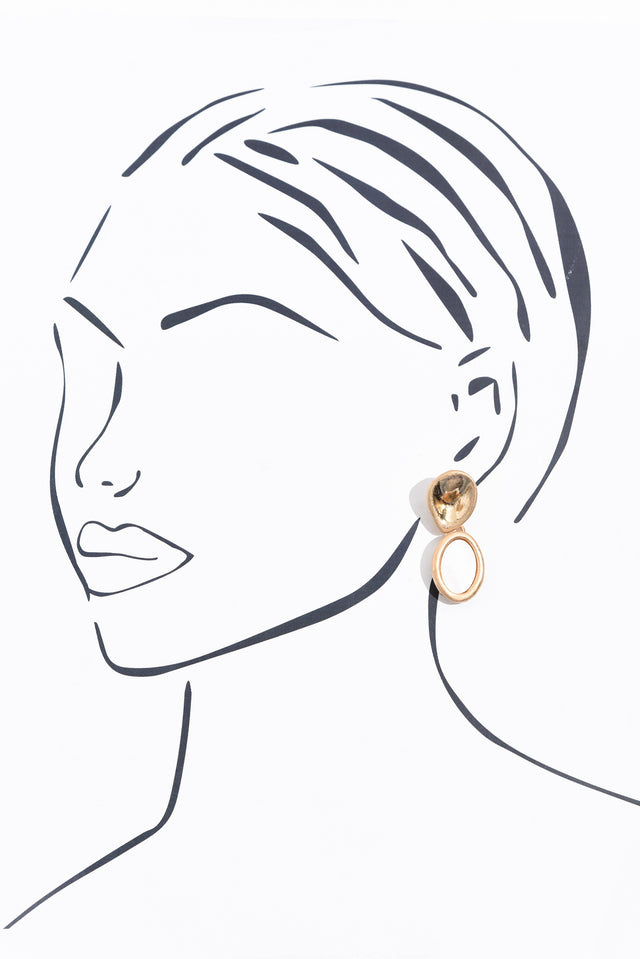 Felitia Gold Disc Drop Earrings