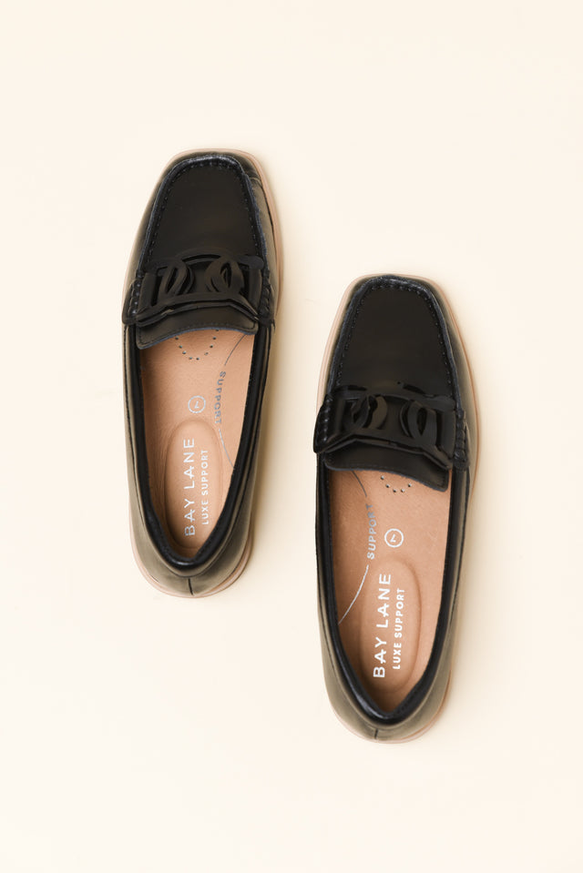 Felix Black Leather Buckle Loafer image 4