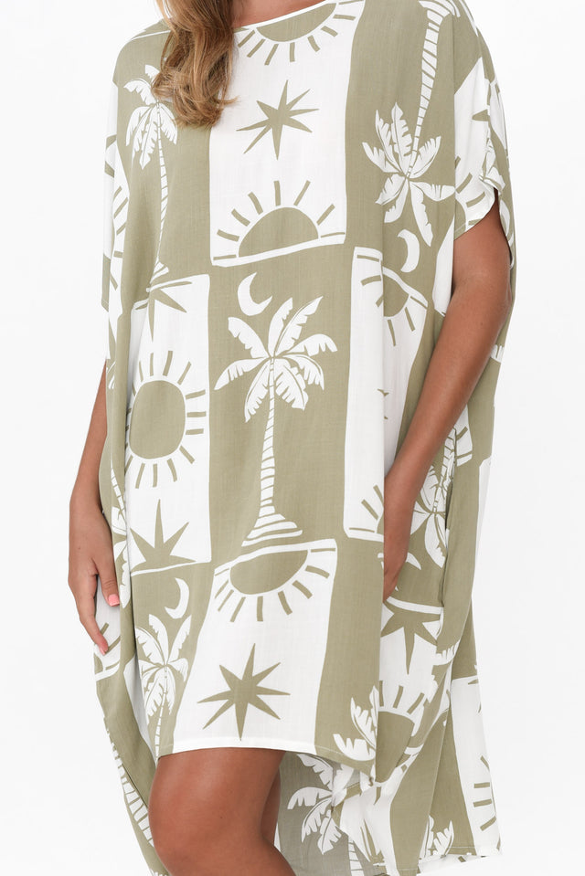 Fenway Khaki Palm Dress image 6