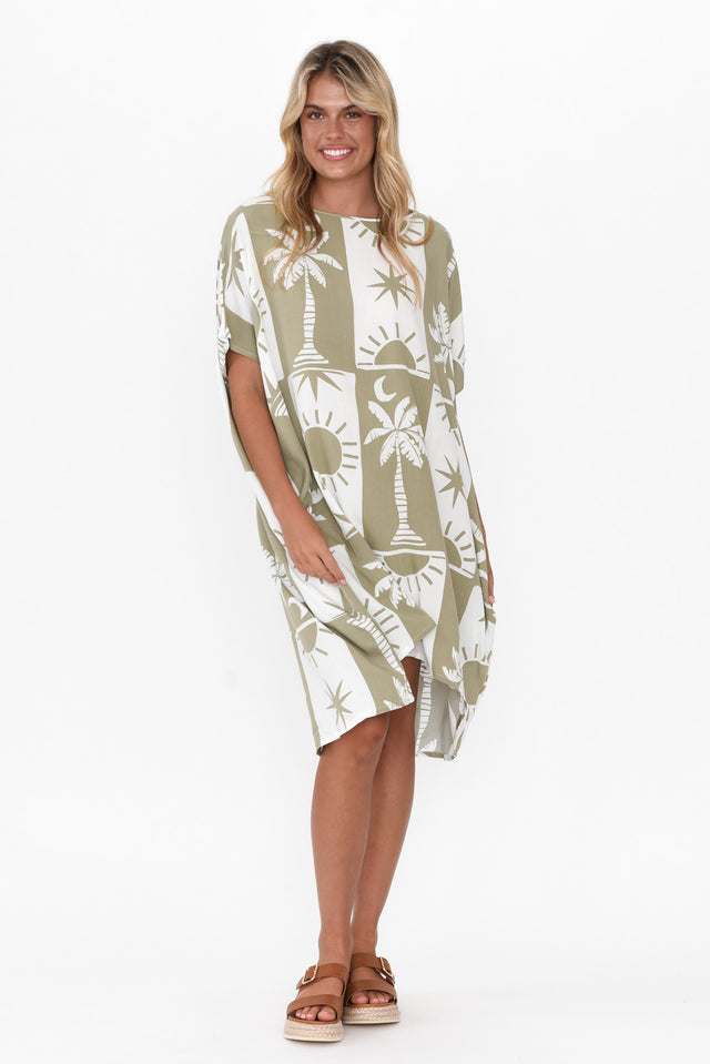 Fenway Khaki Palm Dress image 7