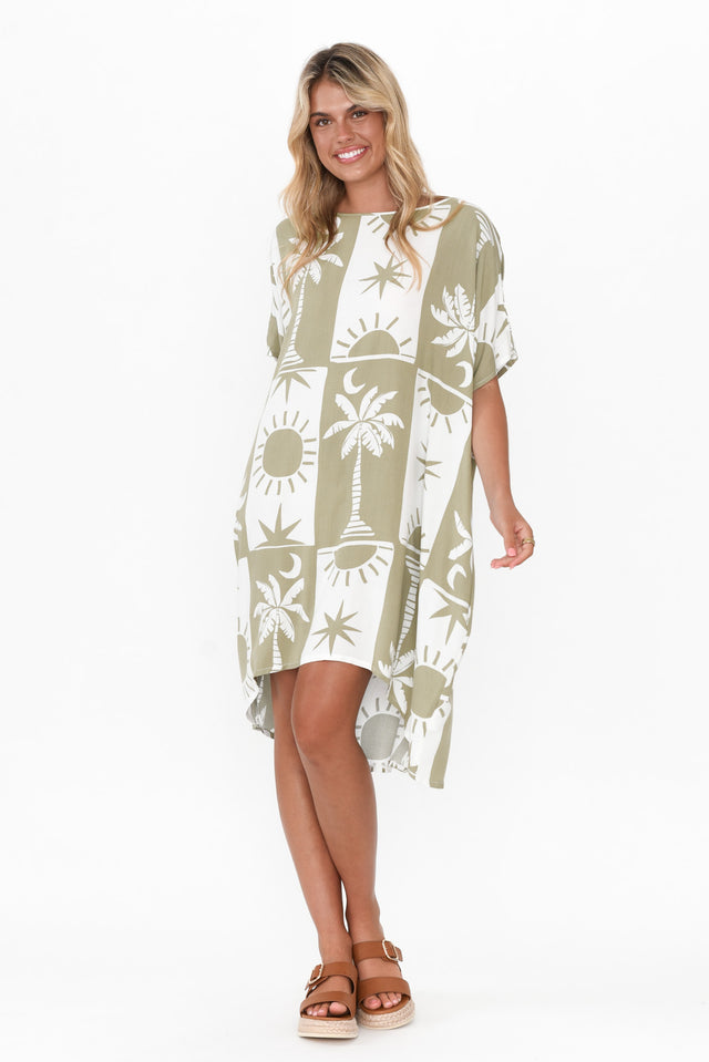 Fenway Khaki Palm Dress image 3