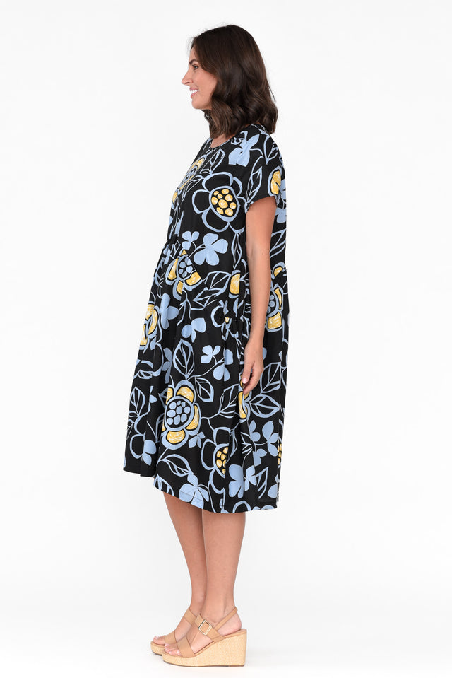 Fernanda Black Daisy Cotton Dress image 3