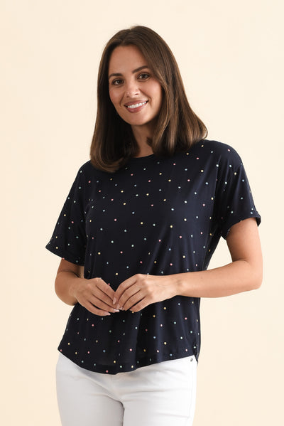 Festive Navy Spot Tee