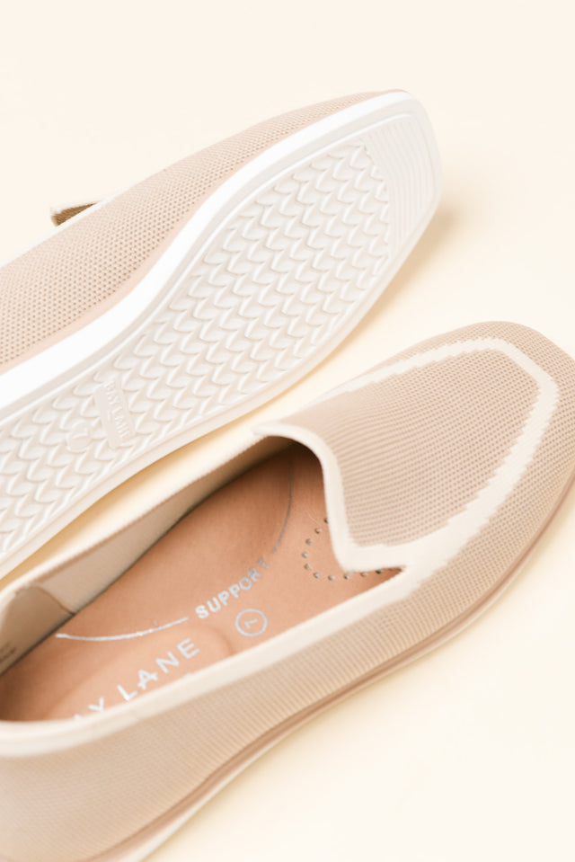 Fifi Beige Contrast Flyknit Loafer image 4