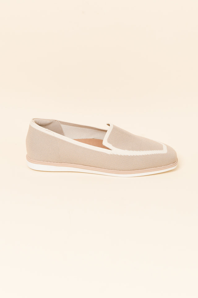 Fifi Beige Contrast Flyknit Loafer