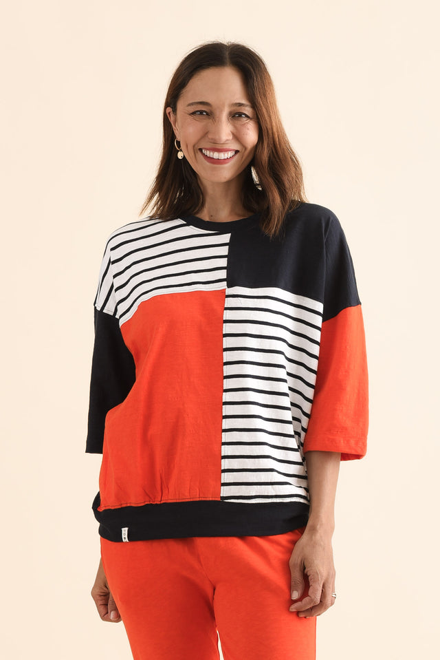 Fig Navy Contrast Cotton Sweat image 1
