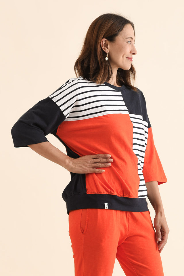 Fig Navy Contrast Cotton Sweat image 3