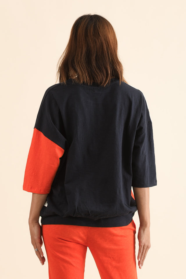 Fig Navy Contrast Cotton Sweat image 4