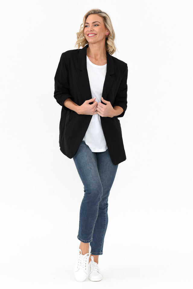 Figaro Black Cotton Blazer
